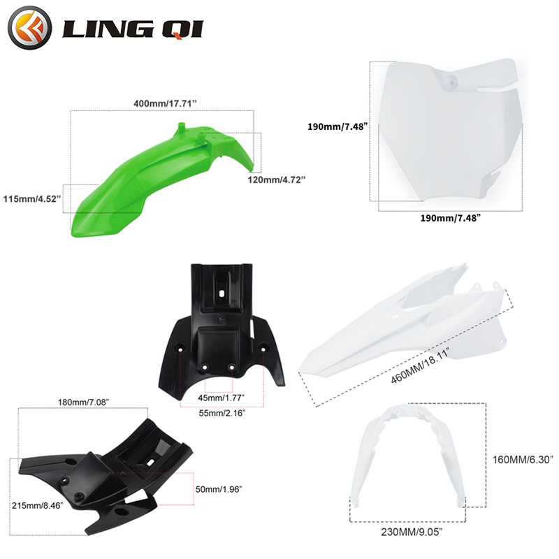 LINGQI RACING KT50 Motorcycle  - đánh giá và giá Bike Fender Set